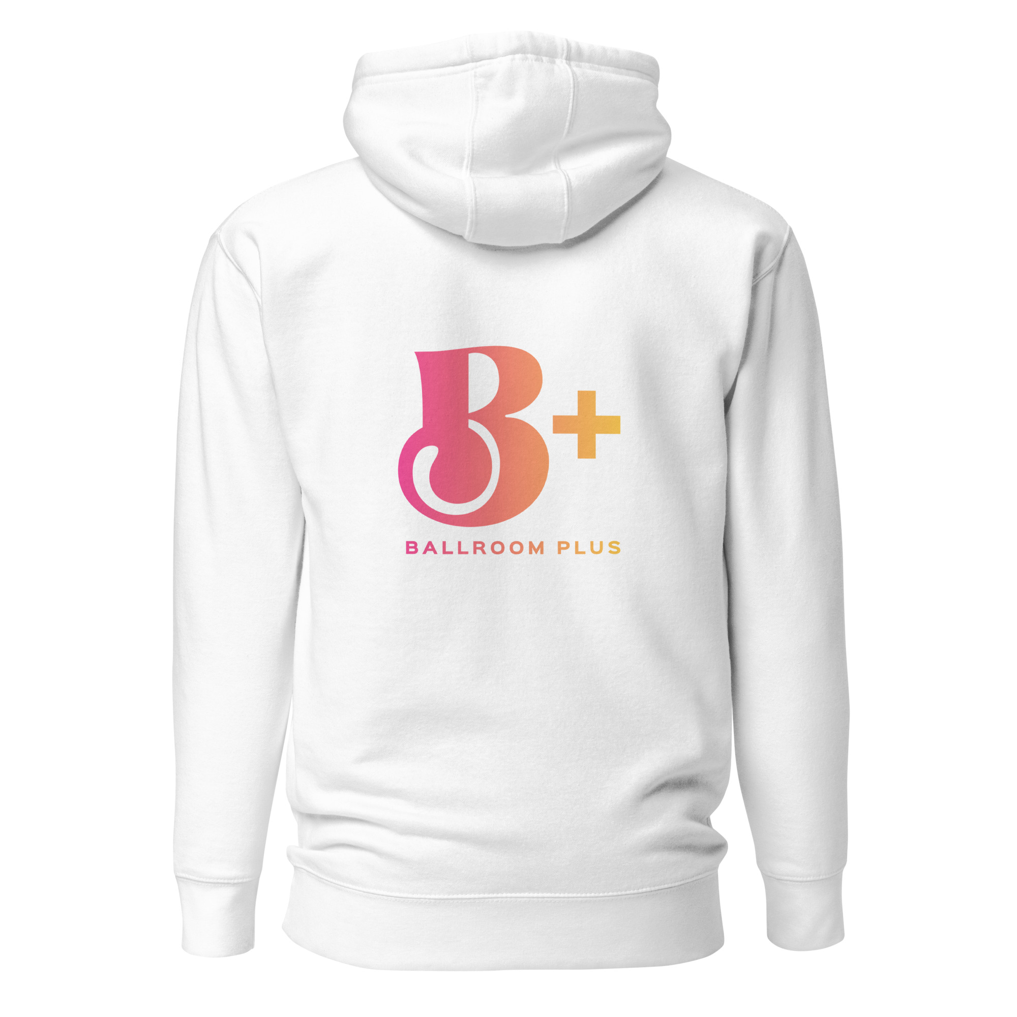 B+ Logo White Unisex Hoodie - Image 4