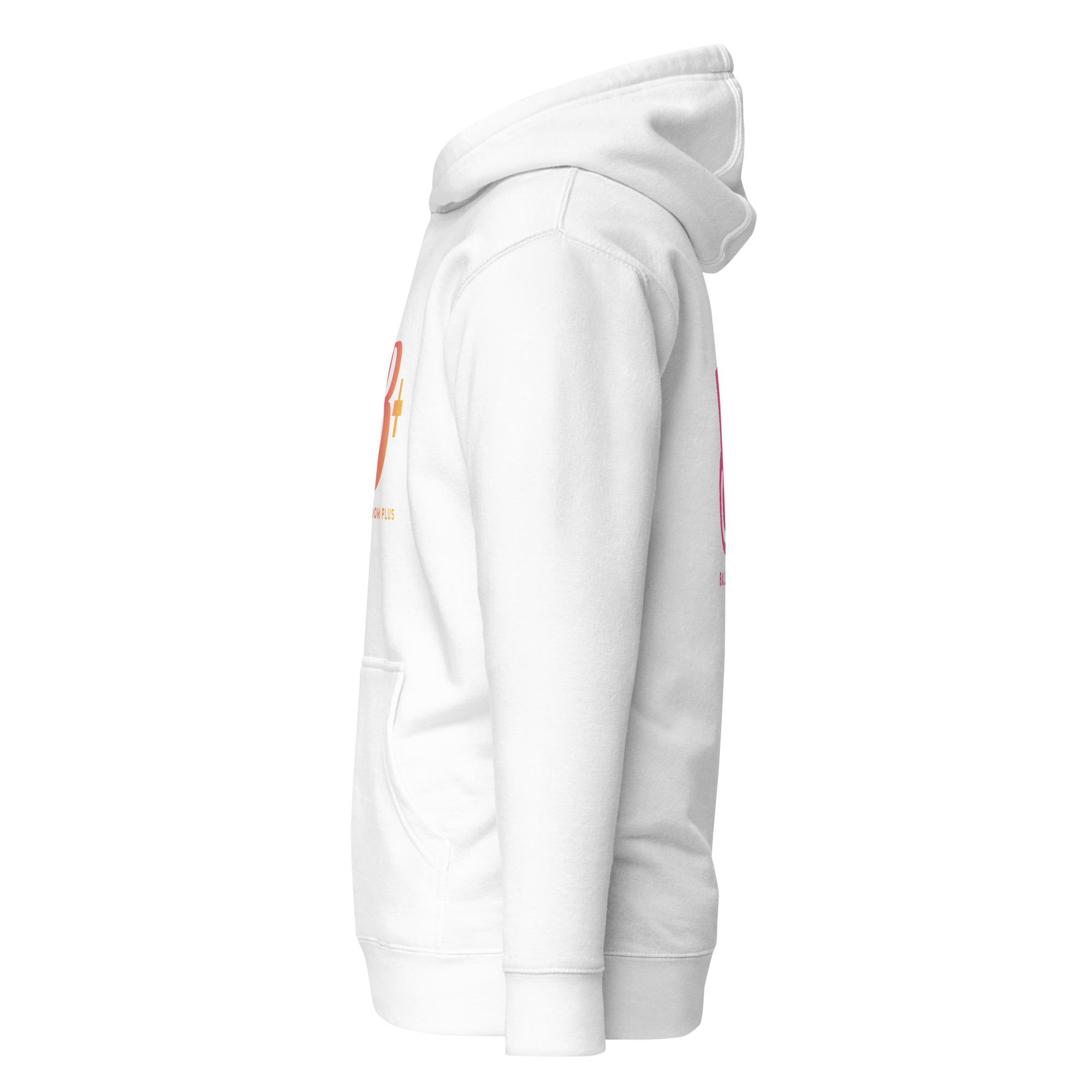 B+ Logo White Unisex Hoodie - Image 2